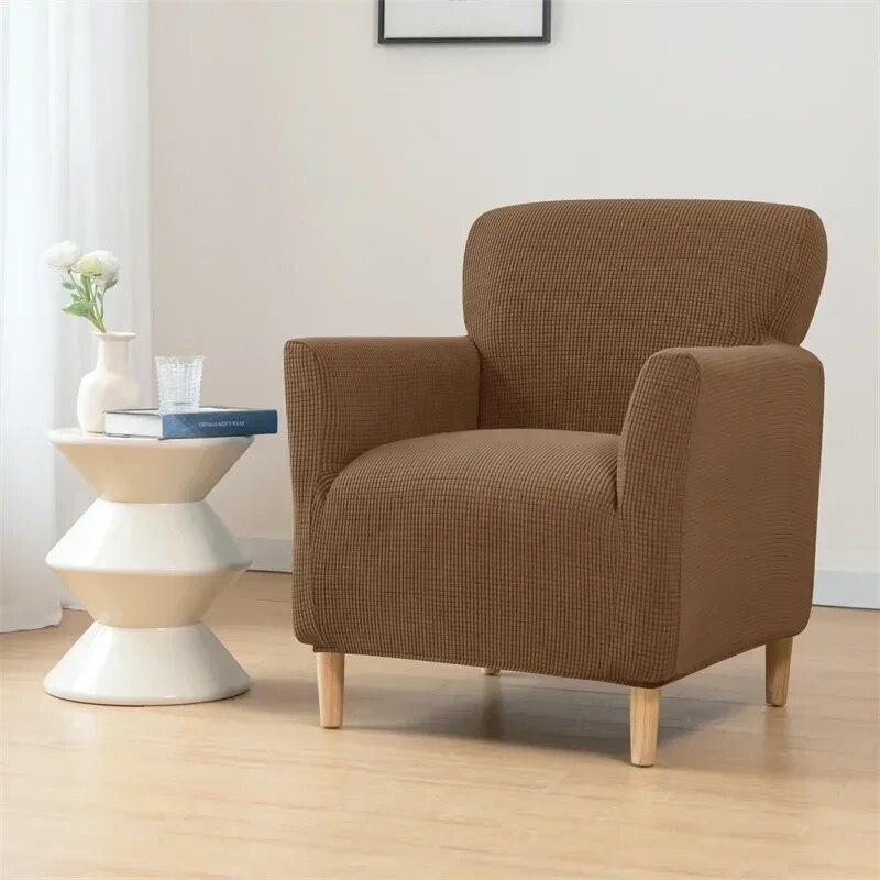 1pc Polar Fleece Armchair Cover Elastic All-inclusive Tub Club Chair Slipcovers Stretch Spandex Single Lazy Sofa Protector Case