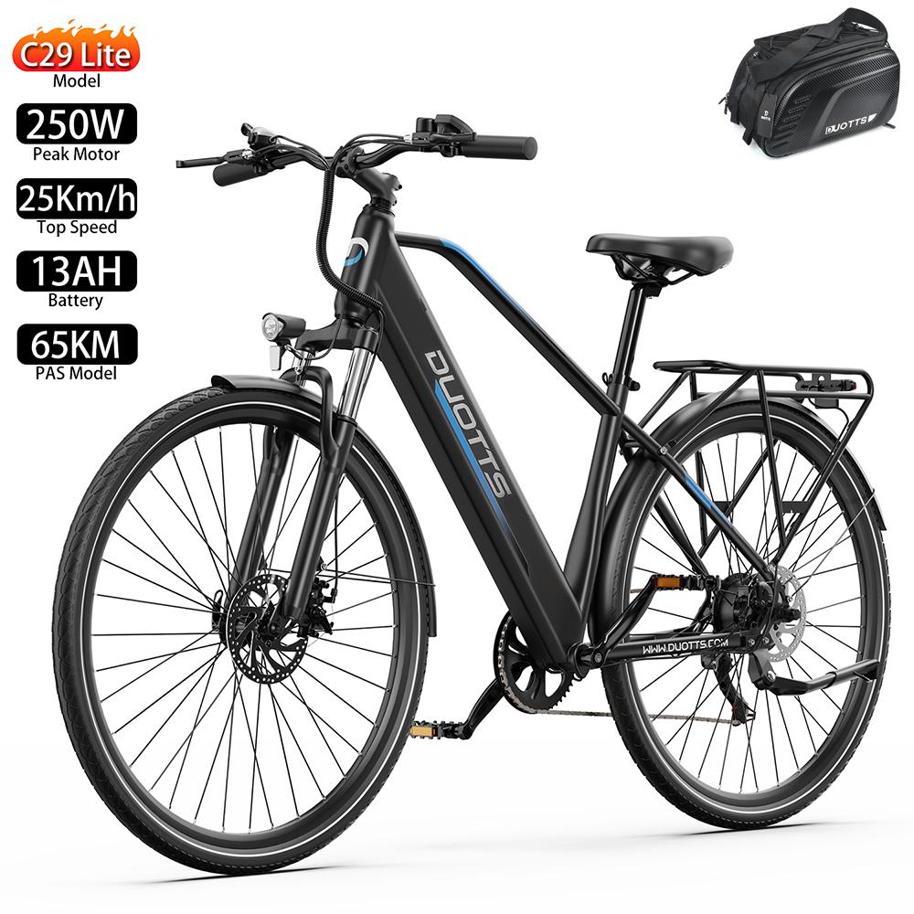 Elektrofahrrad DUOTTS C29 Lite 27,5" 250W Motor Elektrofahrrad Erwachsener Höchstgeschwindigkeit 25Km/h 36V 13AH Max. Reichweite 65Km Last 150KG Schwarz