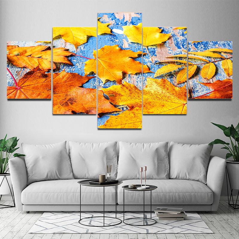 

5 шт. Природа Пейзаж Желтый Лист Холст Картина Постеры и принты Картина для Куадрос Гостиная Домашний Декор Без Рамы 20x35cm*2 20x45cm*2 20x55cm*1