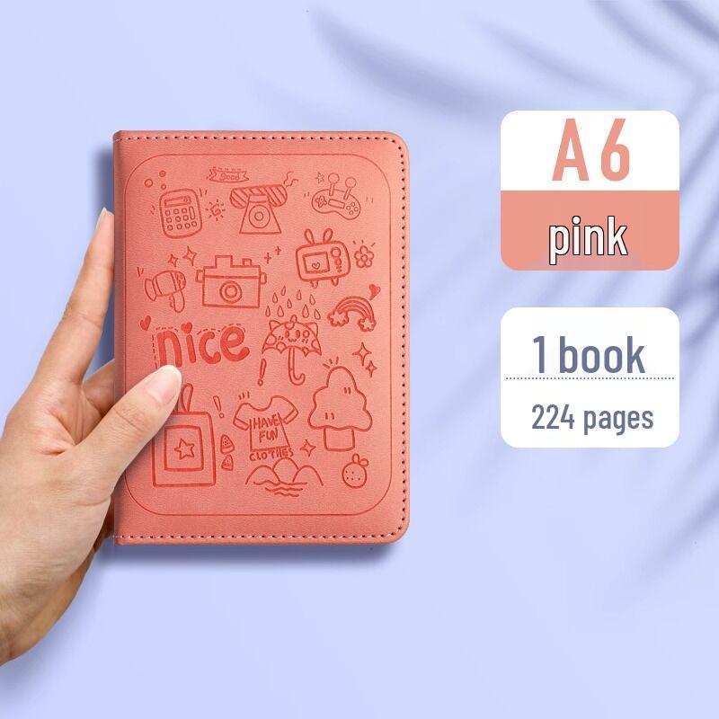 Большой мультяшный тисненый мягкий блокнот - Планировщик-дневник для колледжа A5/A6