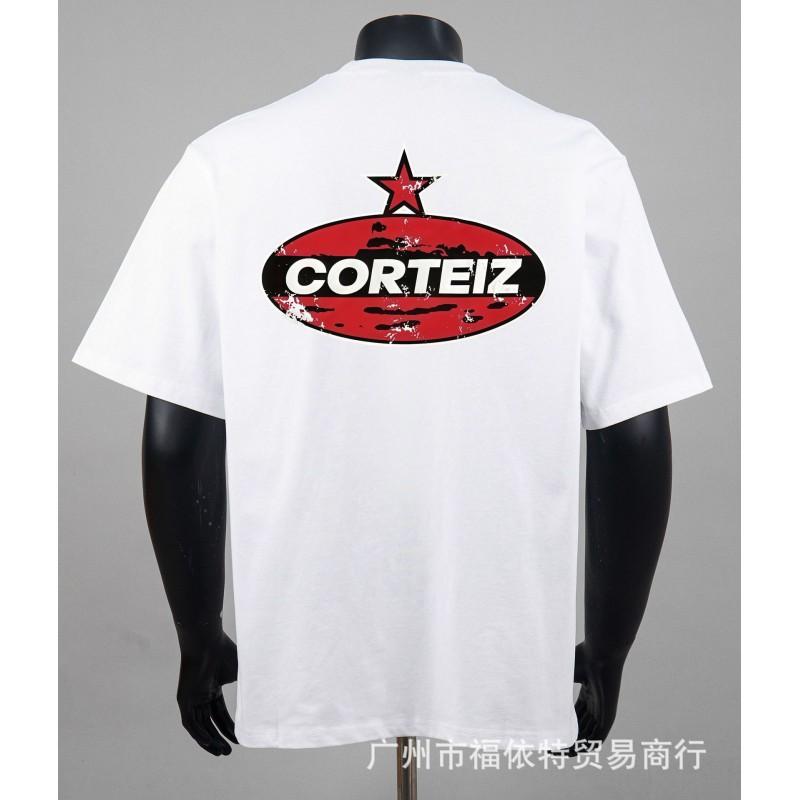 Corteiz Alcatraz Vintage Print T-Shirt Herren Damen Streetwear Lockerer Schnitt Kurzarm Tee