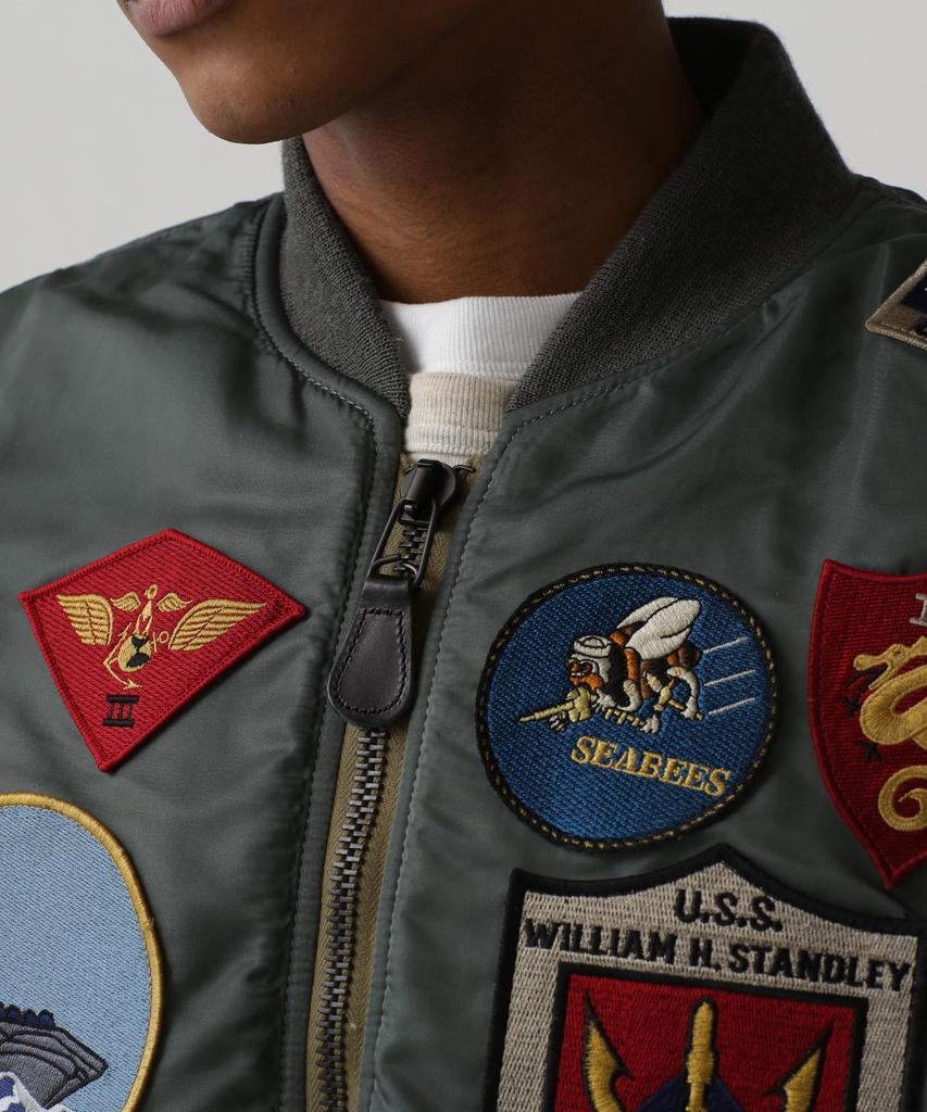 AVIREX TOP GUN CUSTOM 401 MA-1 Jacket, Men's XL, Sage, 783-4952031