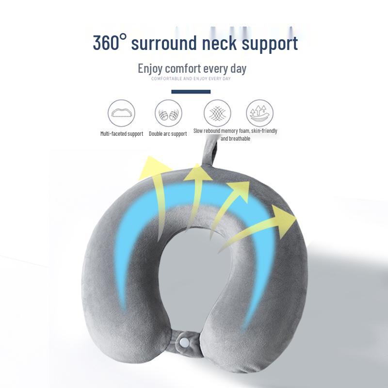 U-förmiges Nackenstützkissen aus Memory-Schaum mit individuellem Logo für Reisen und Werbeaktionen