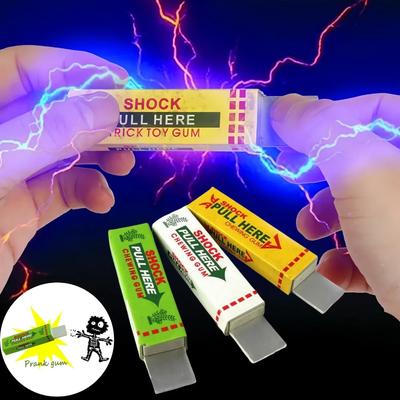 Chicle de Descarga Eléctrica Broma Tirar de la Cabeza Juguete Impactante Regalo Gadget Broma Truco Chiste Divertido Fantástico Chicle de Descarga Eléctrica
