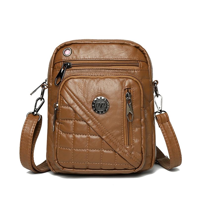 

Маленькая квадратная сумка из стираной кожи, сумка через плечо на одно плечо, женская сумка среднего возраста, многослойная сумка жёлтый