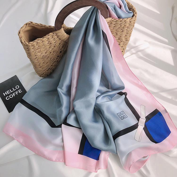 

Новый французский универсальный модный милый квадратный шарф с принтом, шелковый шарф, женский универсальный профессиональный декоративный шарф, галстук-мешок 90*180CM