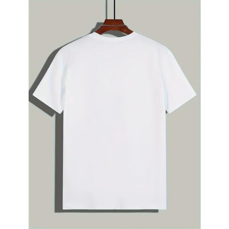 Men'S Summer Casual Short-Sleeve T-Shirt with Rabbit Pattern New Style, Round Neck, Relaxed Fit, Oversized, Cool, Casual, and Fashionable