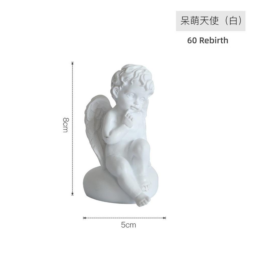 Nordic Roman Column Decor with Angel Wings - Resin Photography Props for Wedding, Vintage Shelf Ornament Minimalist Sculpture