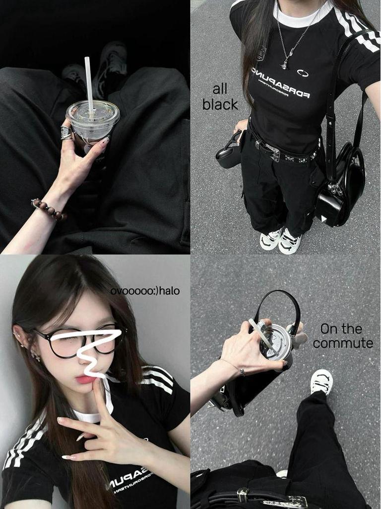 Women's American Retro Stripe Slimming T-Shirt - Short Sleeve, Summer 2025 Collection