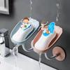 Soap Dish Drain Free Punching Household Toilet Bathroom Kitchen Vertical Suction Cup Wall Hanging Soap Holder Soap Shelf