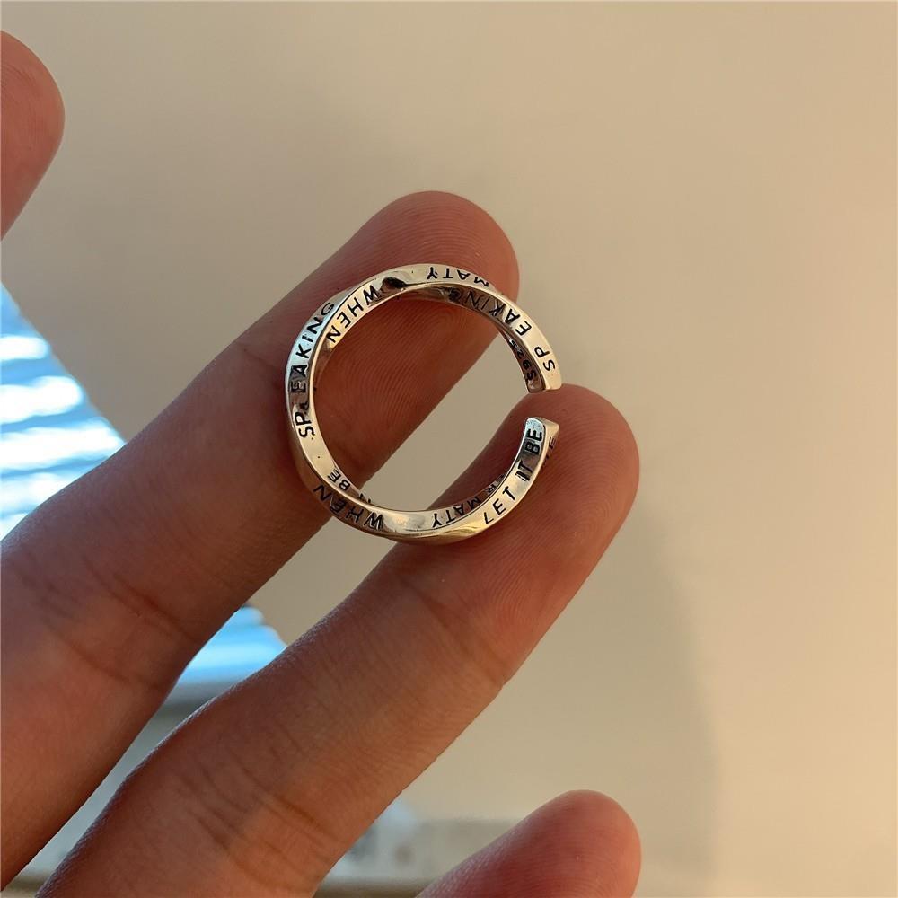 Silver Fashionable Plated Twisted Heart Ring For Women Elegant Minimalist Finger Jewelry