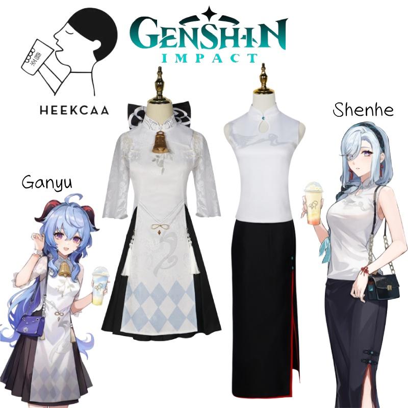 Original Genshin Impact Amber Tea Collaboration Cosplay Costume Vintage Cheongsam Outfit For Anime Exhibition