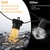S14 Solar Lichterkette LED Girlandenlicht Bruchsichere Kunststoffbirne für Garten Camping Hof Hochzeitsparty Dekoration IP65 EU