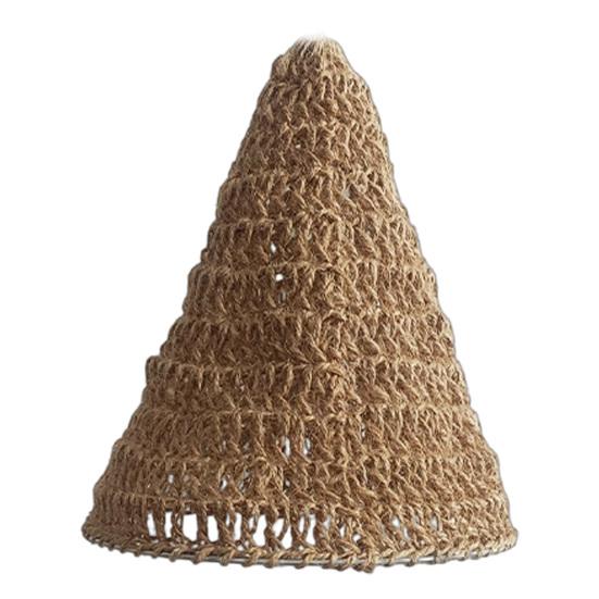 Hemp Rope Lampshade Tapered Woven Pendant Light Shades Rustic Boho Hand-woven Lamp Cover