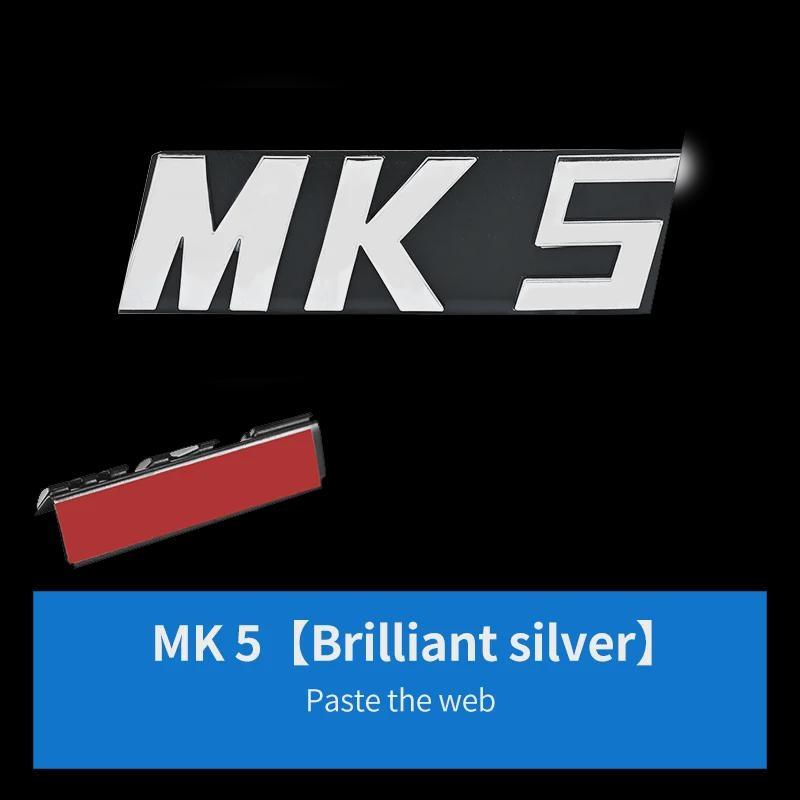 3D ABS Letters MK5 MK6 MK7 MK7.5 Emblem for GOLF Car Grille Bracket Badge Sticker Glossy Black Silver