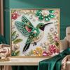 Dekorative Bordplade Håndværks Ornamenter Luksus Kunstperle Strass Maling Sæt, 25x25cm DIY Resin Kunst med Dyr Unikke Projekter Blomstermønstre,