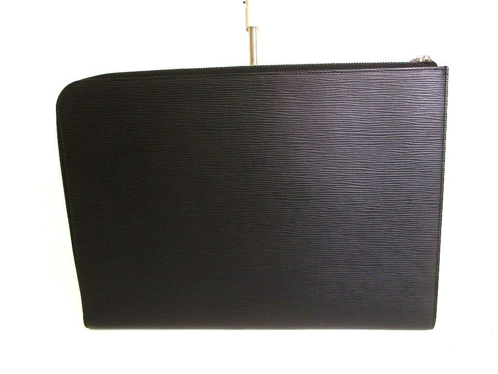 Authentic LOUIS VUITTON Epi Black Leather Clutch Bag Document Case Pochette Jour GM #9545 Refurbished