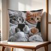 Cute cat holding phone cushion cover For Pillow Sofa Printing Decoration Room Home Office Coffee Shop Car Nordic Simplicity
