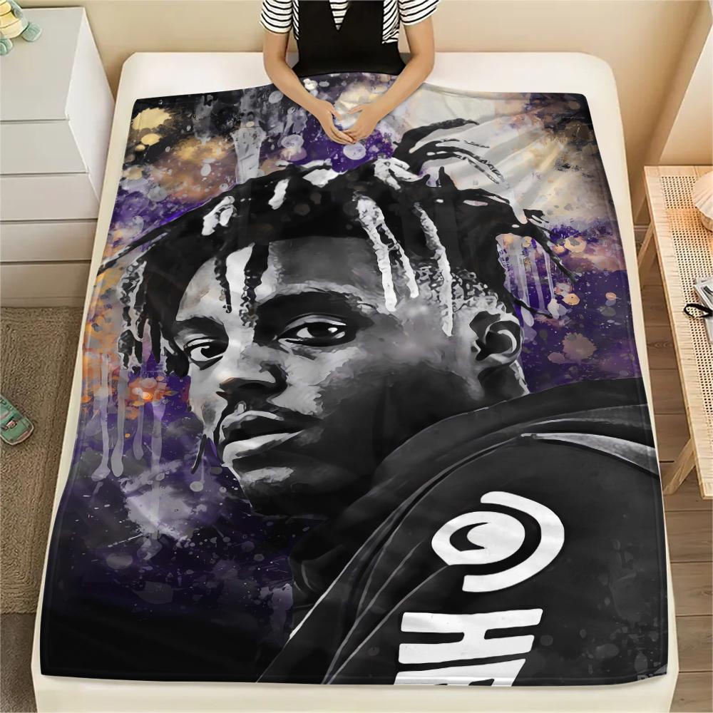 1Pc Juice Wrld Print Flannel Blanket, High Quality Comfortable for All Seasons, Home Decor, Warmth and Comfort, Perfect for Gifts