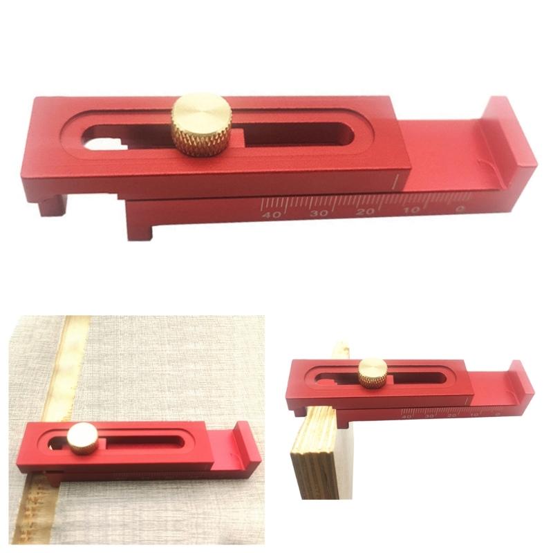 Woodworking Table Sawing Gaps Gauge Movable Measuring Block Line Ruler Mortise Tool Depth Measuring Ruler Tool