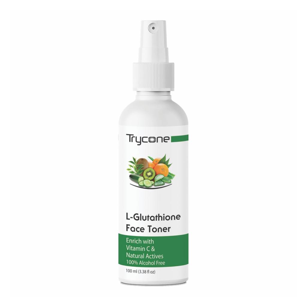 Trycone L Glutathione & Vitamin C Face Toner - Glowing Skin, Pore Tightening, Green Tea & Natural Extracts, Alcohol-Free, SLS & Paraben Free, Unise