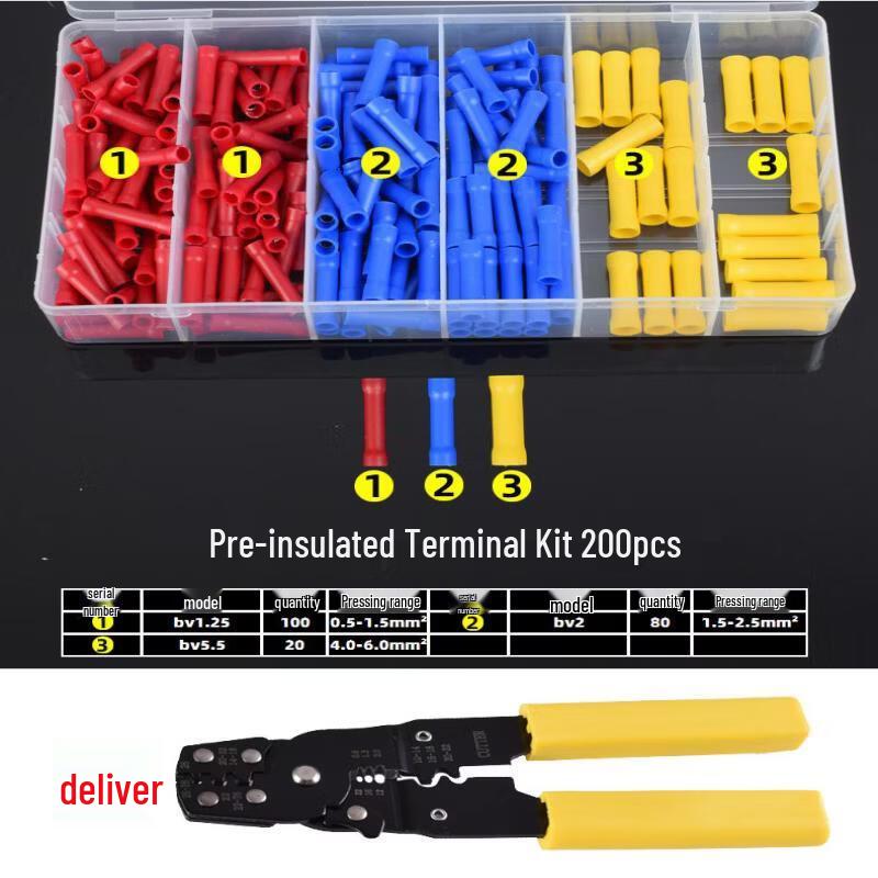 

200-Piece Pre-Insulated Electrical Terminal Connector Kit