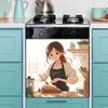 Baking Bread Girl Poster Kitchen Cabinets Stovetop Background Landscaping Decorative Wall Stickers