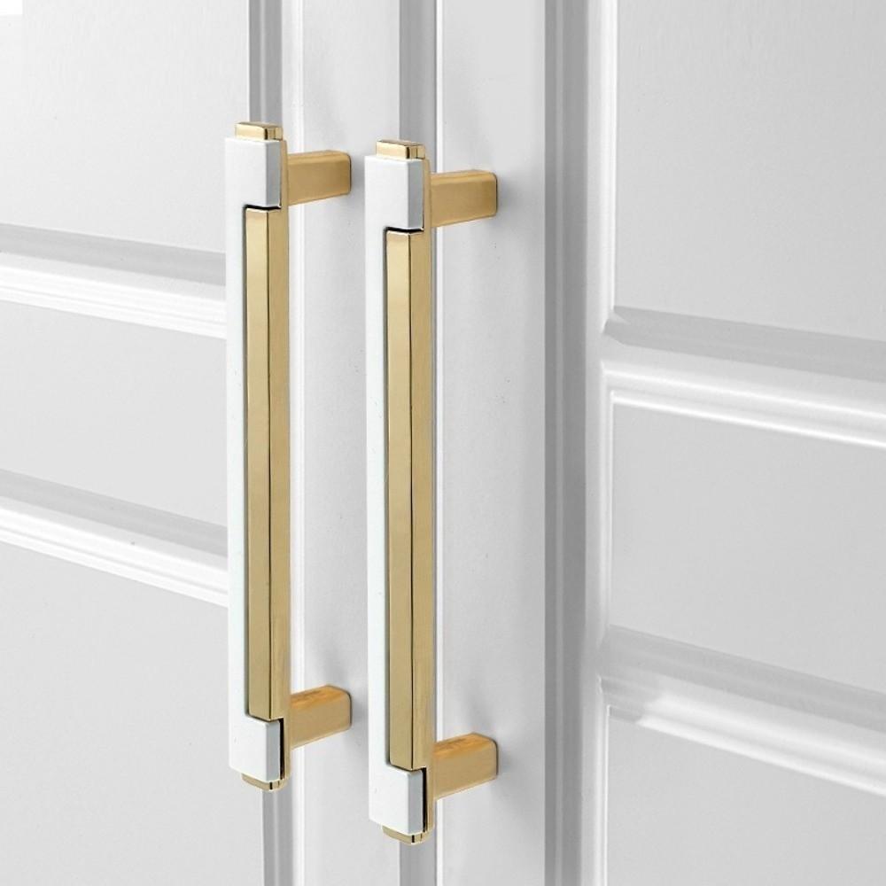 Zinc Alloy Cabinet Pull Double-colors Drawers Pull for Cupboard Dresser Closet