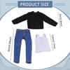 1/12 Männliche Figur Kleidung Weste Hemd und Jeans Zubehör Ankleiden Klassische Herren Freizeit Outfits für