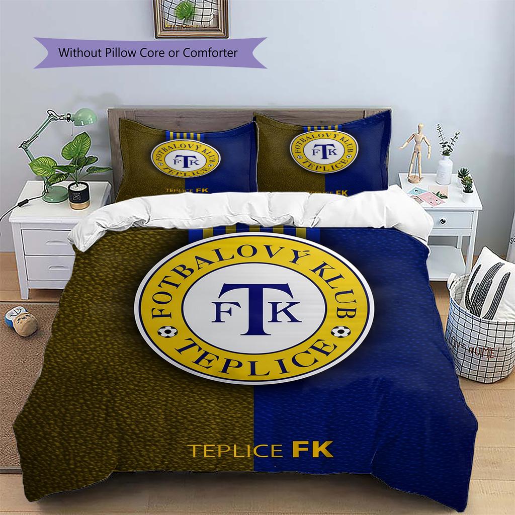 Teplice team logo Pattern Bedding Home Decoration Birthday Gift (1 * duvet cover + 2 * pillowcase, without core)