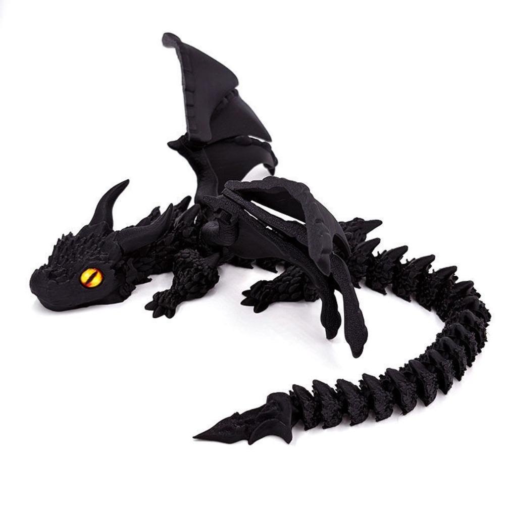 3D Printed 3D Printed Dragon Figurine Winged Design Multi-Jointed Movable Winged Carriage Dragon Dragon Toy Home Decoration