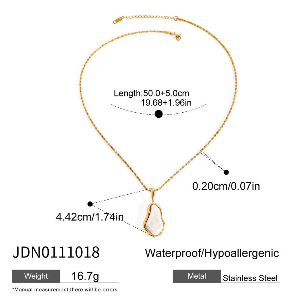 European and American titanium steel stainless steel pearl necklace collarbone chain does not fade jewelry