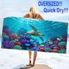 Colorful Sea Turtle Print Beach Towel, Large Soft Quick Dry Towel for Beach Camping Swimming