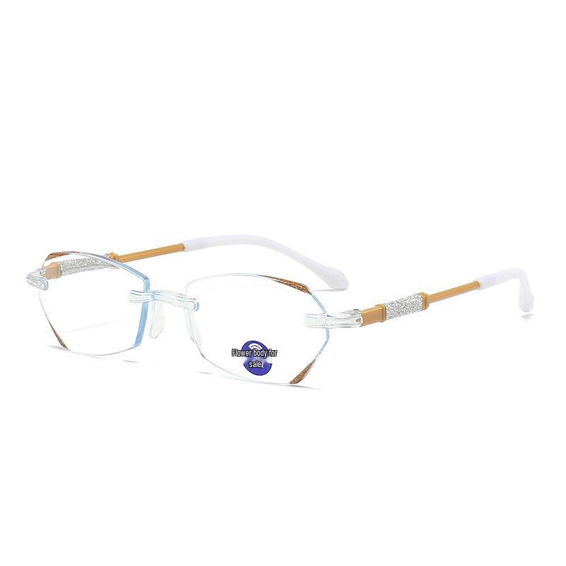 Douyin Style Frameless Reading Glasses: Fashionable, Blue Light-Blocking, Smart Zoom with Auto Diopter Adjustment