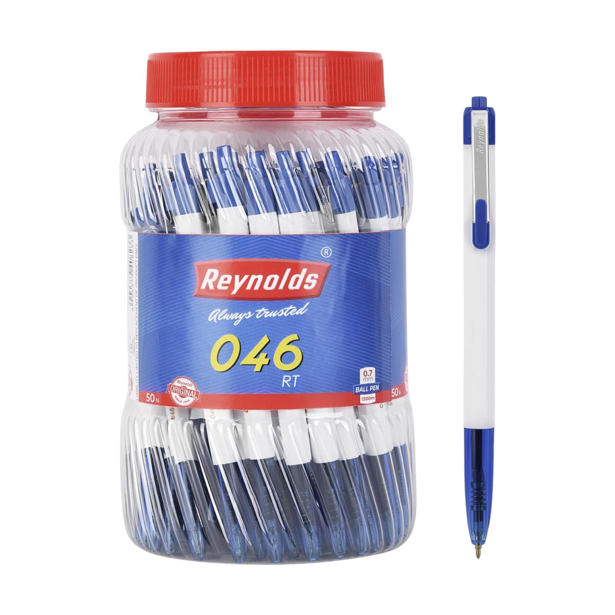 

Reynolds 046 Blue Ball Pens Pack Of 1(50 Pens BLUE) 0.7mm Tip Lightweight Smooth Writing Pens For School Office Use