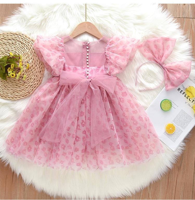 Summer Girls Tulle Princess Dress Baby Girl Fairy Party Dress Cute Toddler Sleeveless Mesh Gown For Kids 90cm