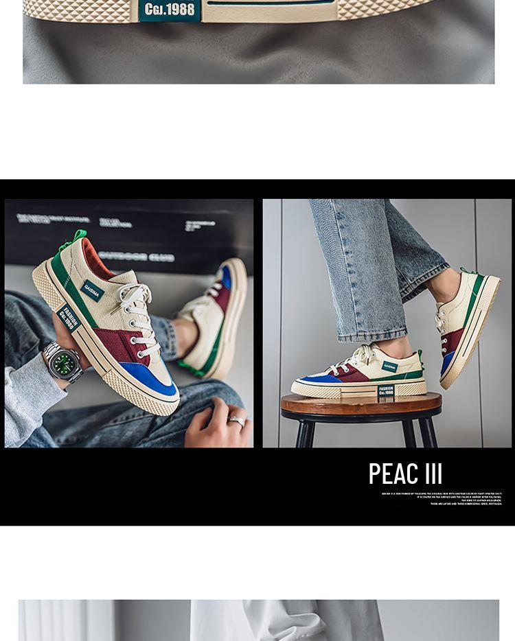 Men's Colorblock Breathable Canvas Skate Shoes - 2025 Summer Trendy Versatile Casual Sportswear