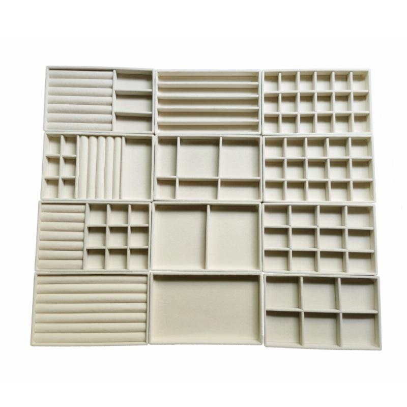 Jewelry Tray Jewelry Display Tray Gray Flannel Stud Earrings Display Dust Storage Props Drawer Jewelry Storage Box