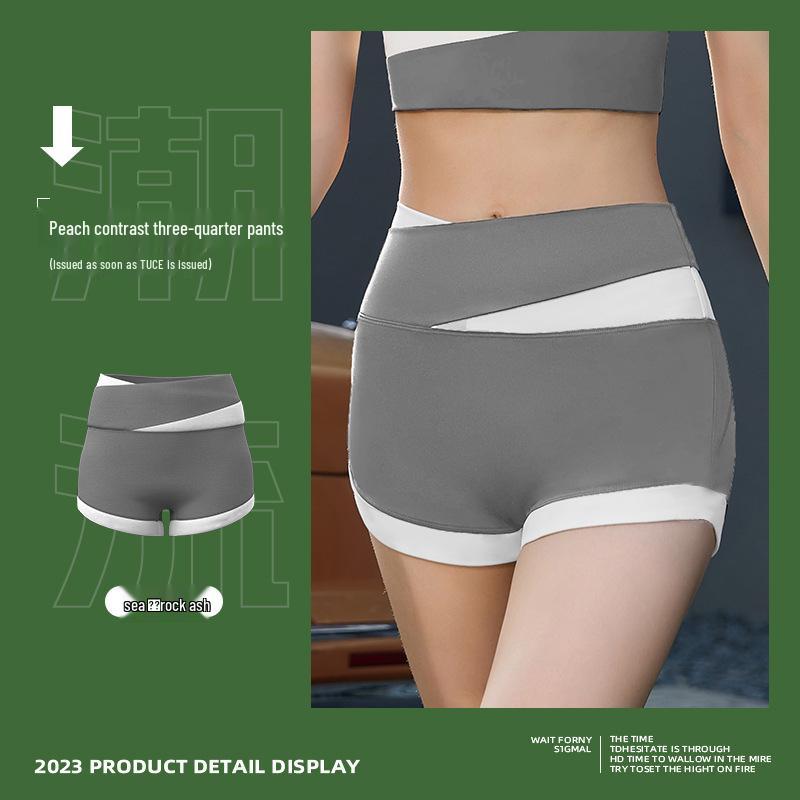 

Женские цветные шорты для бега с высокой посадкой и контролем живота - Дышащая, облегающая, защищающая от просвечивания фитнес-одежда. L