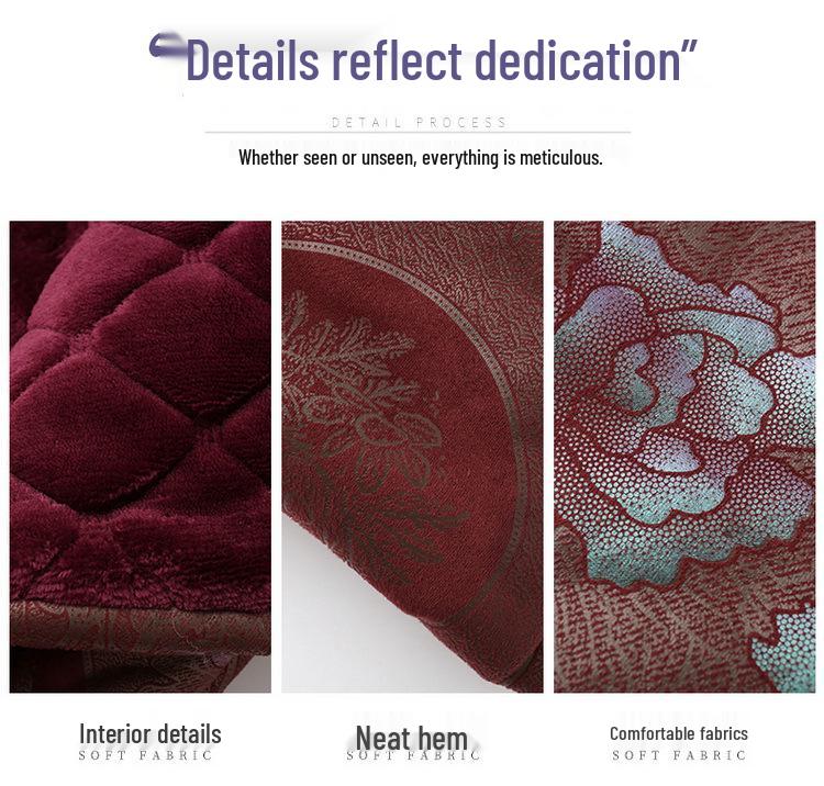 Stylish Cotton Padded Winter Jacket for Elderly Women – Fleece Lined Tang Suit for Seniors