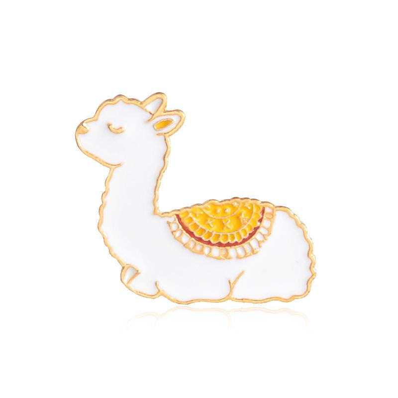 Harajuku Style Alpaca Lapel Pin - Cute Cartoon Llama Badge
