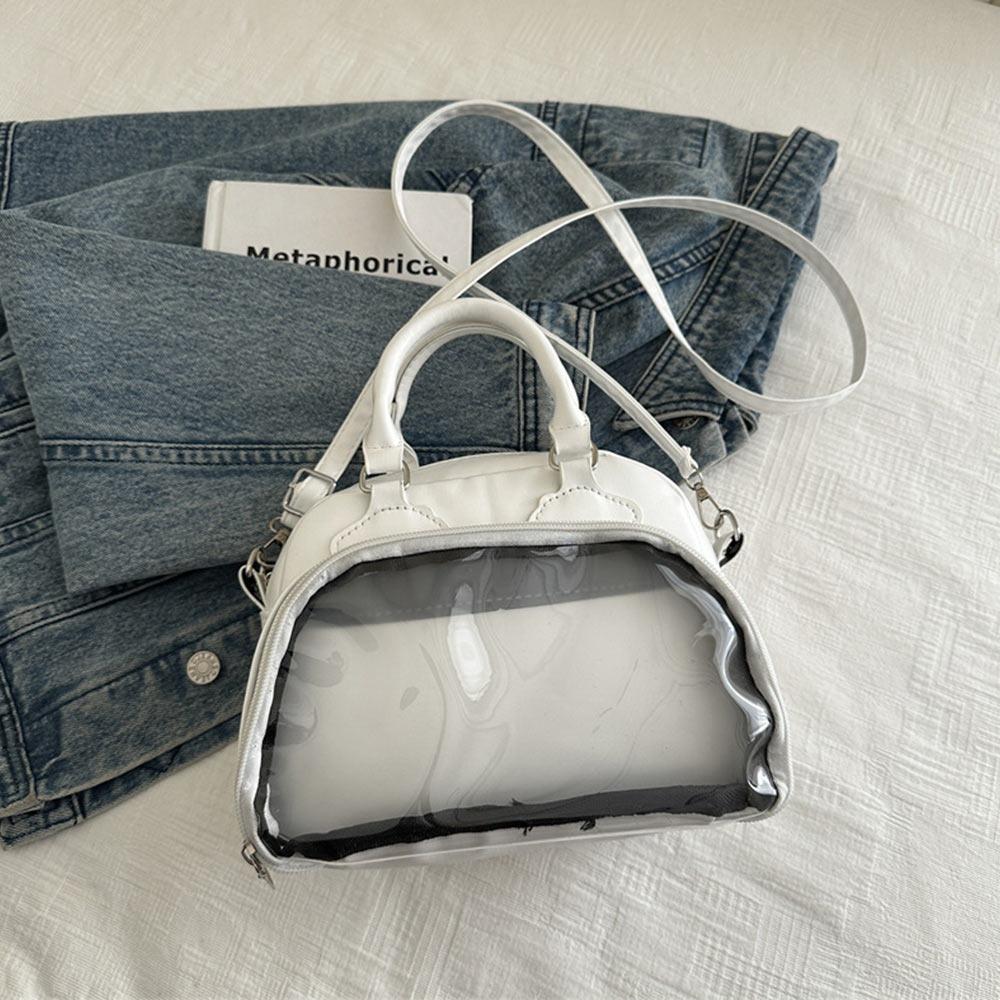 PU Japan Style High Capacity Transparent Ita Bag PU Casual Leather Handbags Square JK Bag Creative Gift