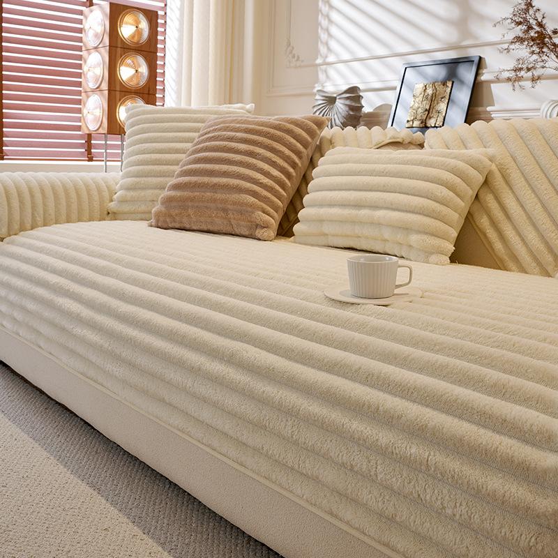 

Farley Fleece Sofa Cushion Cream Wind Cross-Border Amazon Non-Slip Seat Cushion Thickened Plush Autumn And Winter Sofa Cover Cover Cloth 70*70cm