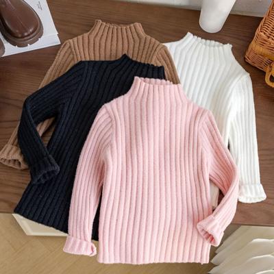 Half High Neck Baby Sweaters Autumn Winter Kids Boys Girls Long Sleeve Pure Color Knit Sweater Baby Kids Boys Girls Pullover Sweatersdershirt