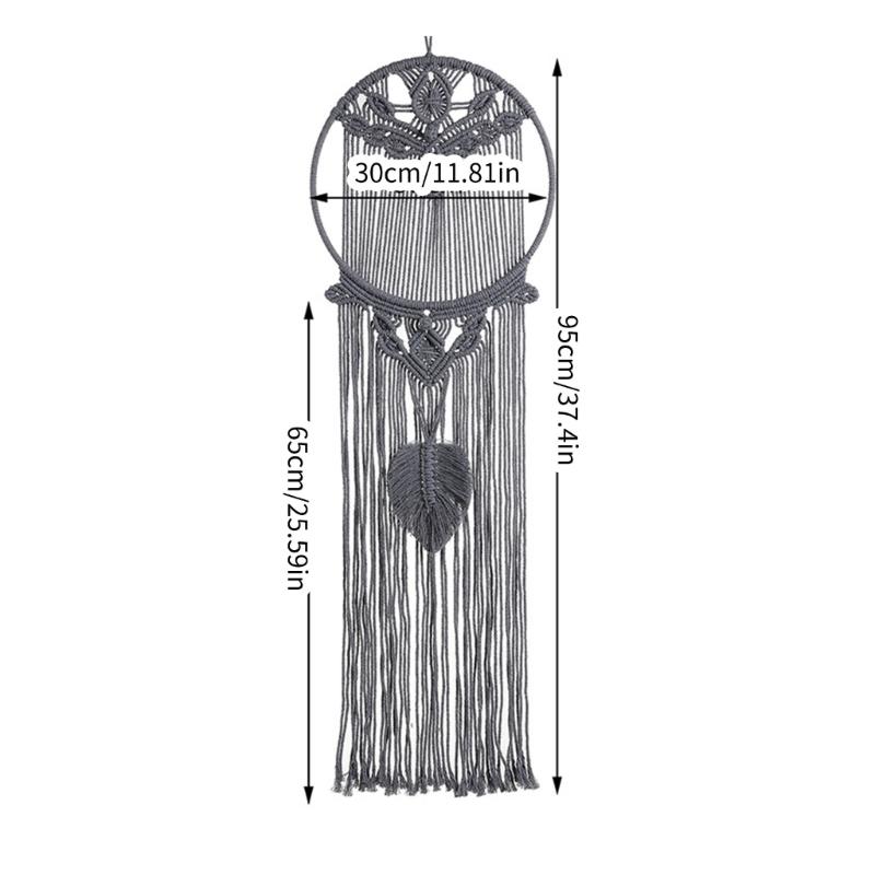 Macrame Woven Wall Hanging Leaf Tree Dream Catcher,Bohemian Handmade Room Hanging Tapestry,Wedding Decoration Crafts