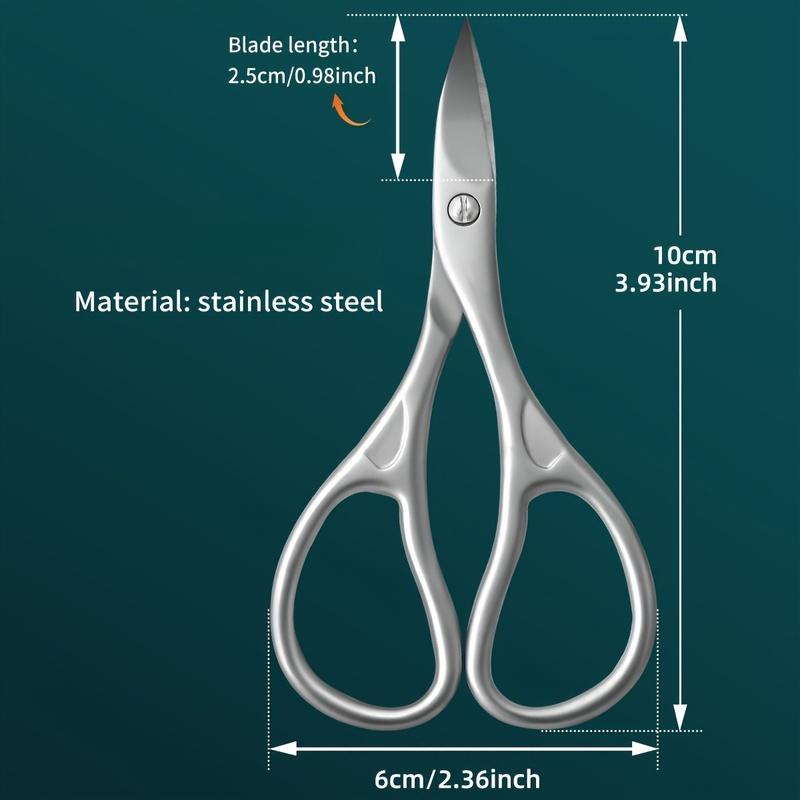 1pc Stainless Steel Nail Scissors for S & Adults Curved, Concave Blades for Trimming, Durable Pedicure & Manicure Scissors