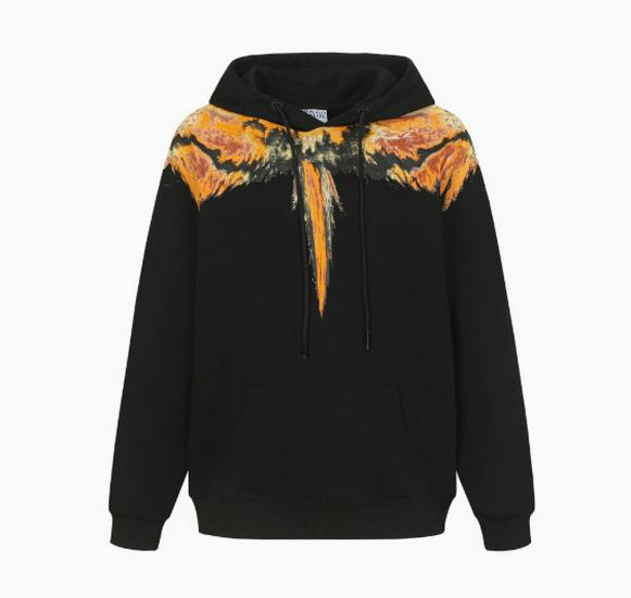 Felpa con cappuccio Marcelo Trendy Feathered Wings: Felpa girocollo unisex con motivo a fulmini e serpenti multicolore Phantom Wings.