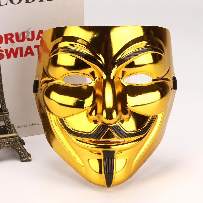 

Electroplated Gold & Silver V for Vendetta Movie-Themed V-Shaped Mask
