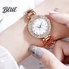 Shiny Rhinestone Dial Watch Ladies Bracelet Quartz Analog Sparkling Round