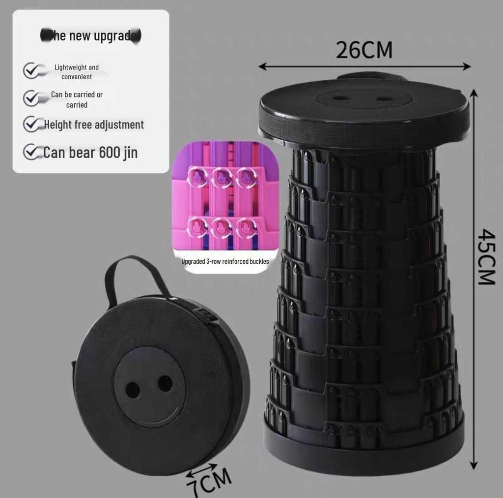 Portable Telescopic Folding Stool for Travel and Outdoor Use